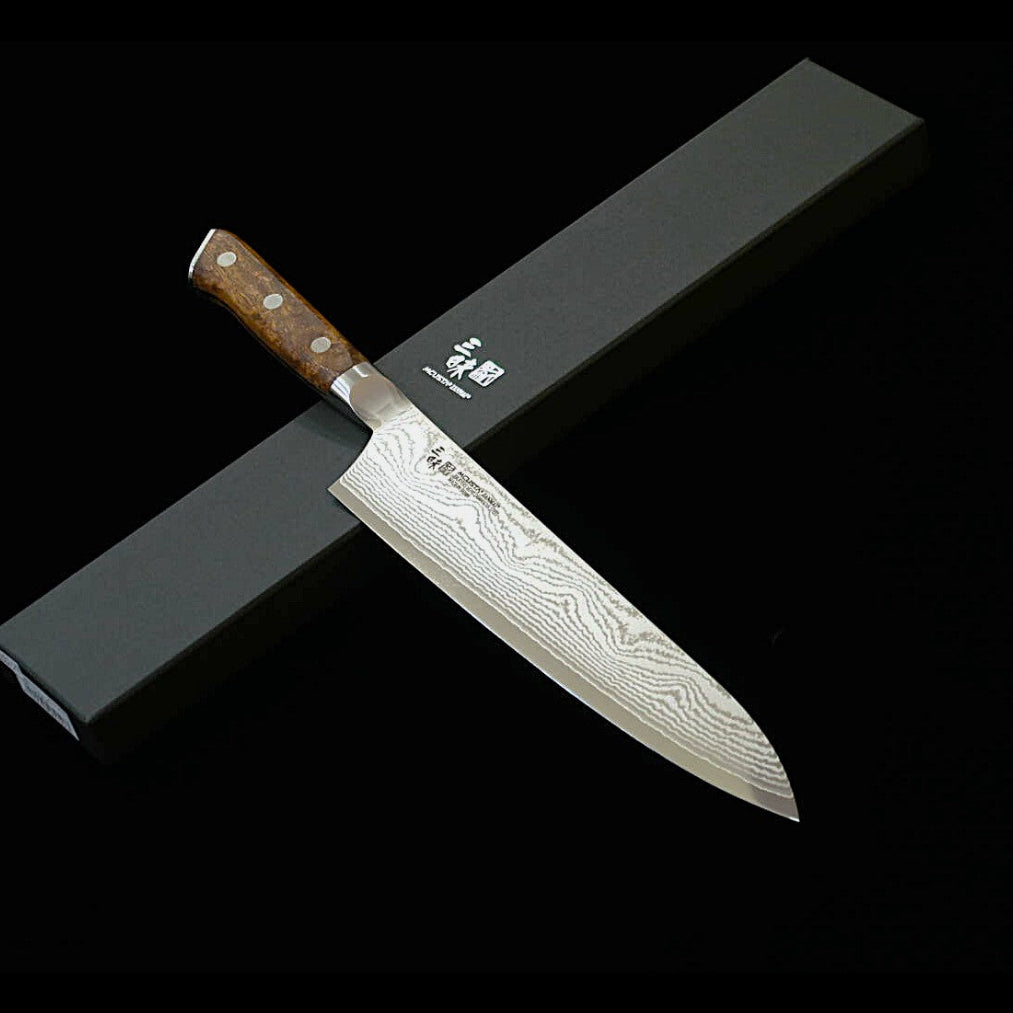 Nouveau standard] Couteau de chef (Gyuto) ZANMAI Classic 3 Damas en bois de fer (Ironwood) par MCUSTA (180/210/240 mm)


