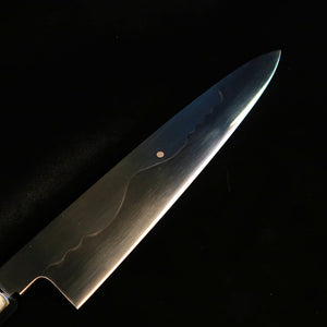 Gyuto SUISIN Fuji Honyaki Yoshikazu Ikeda Shirogami No. 3 Ebony Silver Handle Mirror Finish Lacquered Saya Fukusa Paulownia Box (270mm) 