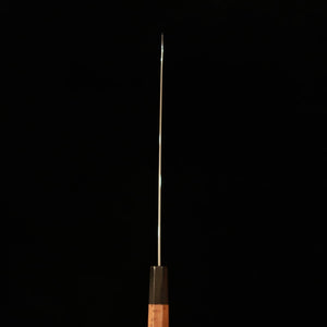 Gōuma-no-jō Yoshihiro Fugu-hiki Mizuhonyaki, aço branco nº2, acabamento espelhado, cabo octogonal de ichii, com bainha de magnólia (270mm)