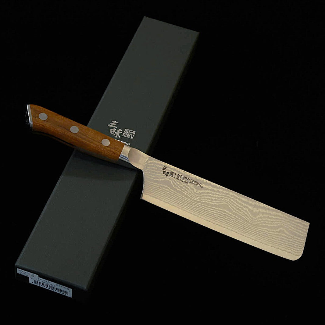 [Nouvelle référence] MCUSTA ZANMAI Zanmai Classic 3 Damascus nakiri, manche en ironwood (165 mm)