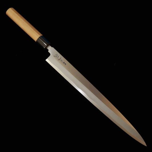 Yanagiba MASAMOTOKasumi Shirogami no.2 mango de madera de magnolia (240-300mm)