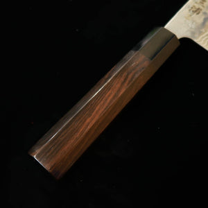 MIURA Santoku acero sueco, acabado Nashiji, Damasco, mango octogonal de ébano (165 mm)