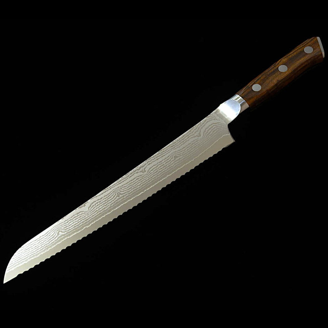 【Nouvelle référence】 Zanmai MCUSTA ZANMAI Classic 3 Damas, couteau à pain, manche en bois de fer (230 mm)