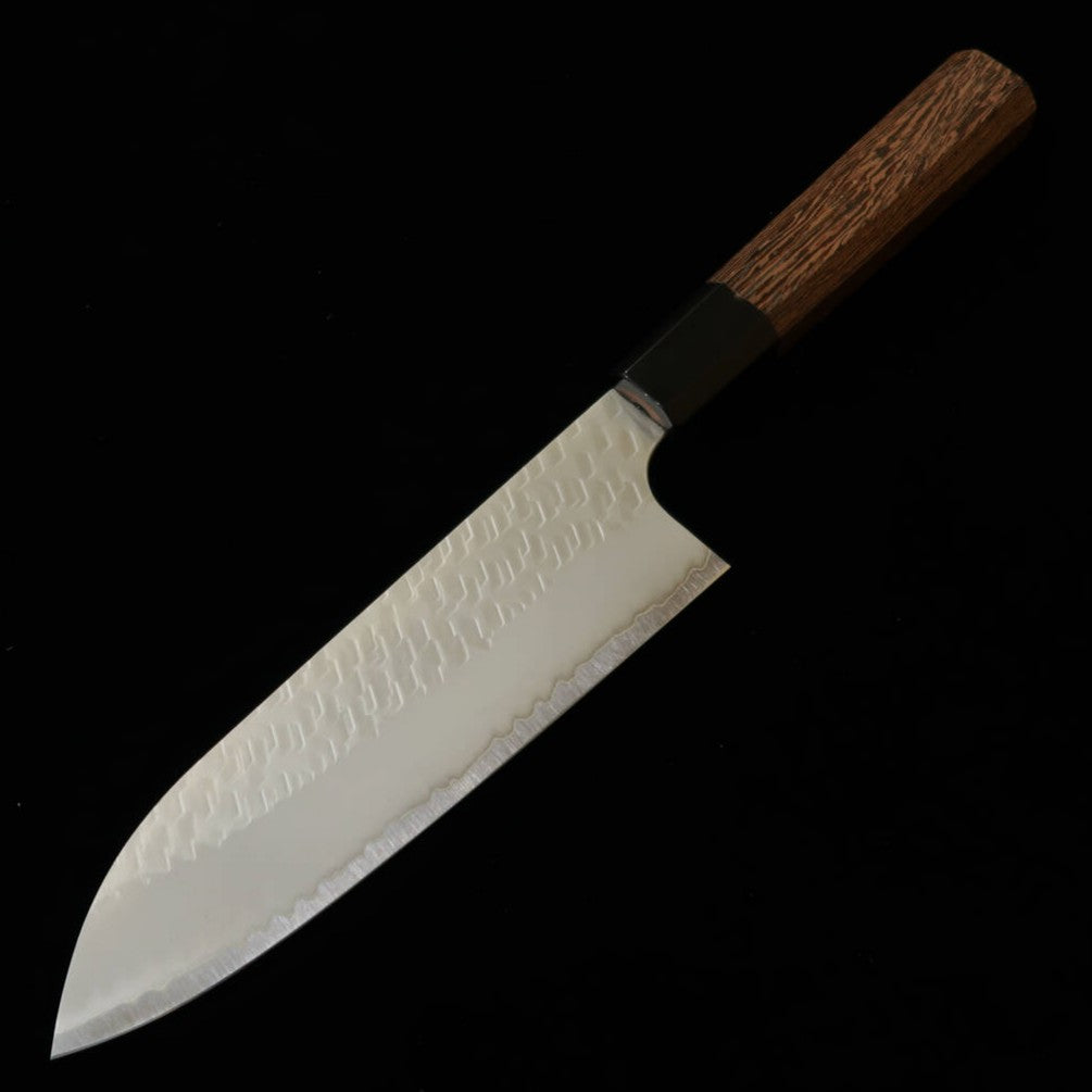 二唐刃物鍛造所 NIGARA SG2 磨き槌目 三徳 ウェンジ八角柄 (180mm)