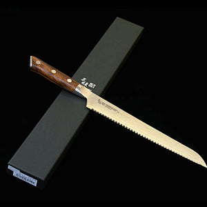 【Nouvelle référence】 Zanmai MCUSTA ZANMAI Classic 3 Damas, couteau à pain, manche en bois de fer (230 mm)