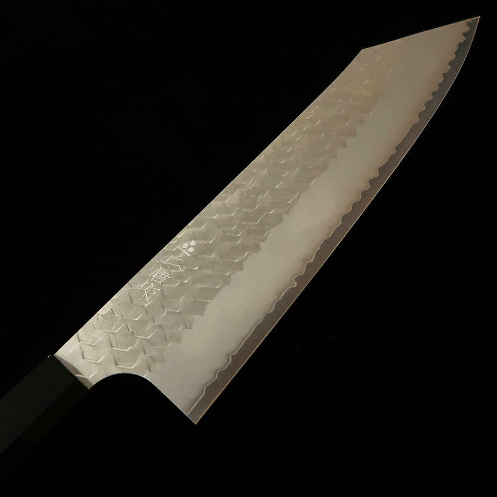 NIGARA 二唐刃物鍛造所, cuchillo gyuto kiritsuke SG2, acabado pulido martillado, mango octogonal de wengué (210 mm)