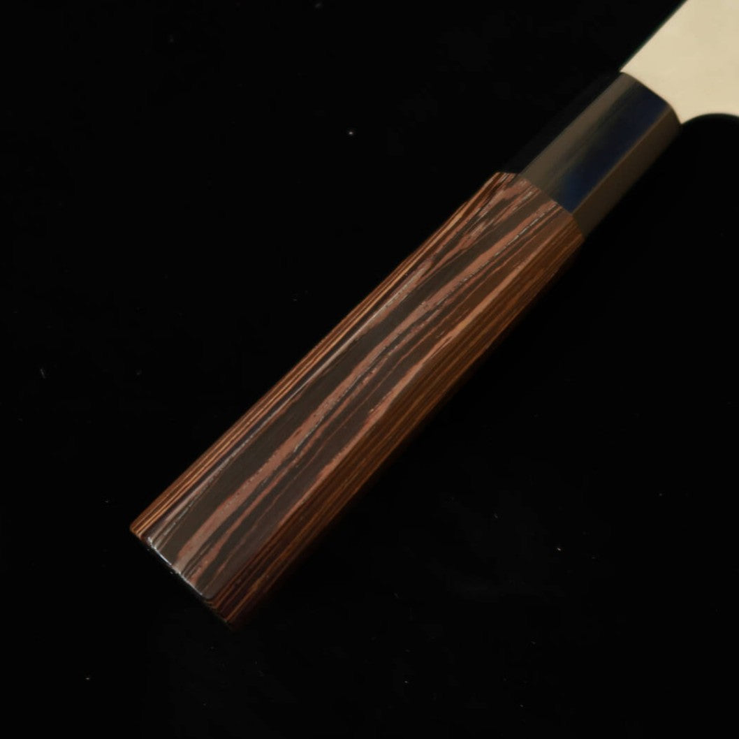 NIGARA 二唐刃物鍛造所, cuchillo gyuto kiritsuke SG2, acabado pulido martillado, mango octogonal de wengué (210 mm)
