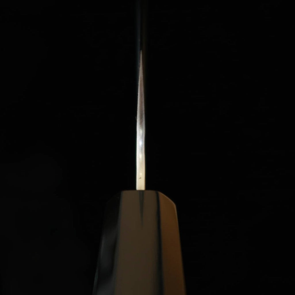 NIGARA 二唐刃物鍛造所, cuchillo gyuto kiritsuke SG2, acabado pulido martillado, mango octogonal de wengué (210 mm)