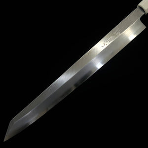 三浦佩MIURA Obidama 切付柳刃 左利き用 銀紙三号 木砥仕上げ ターコイズハンドル （300ｍｍ）