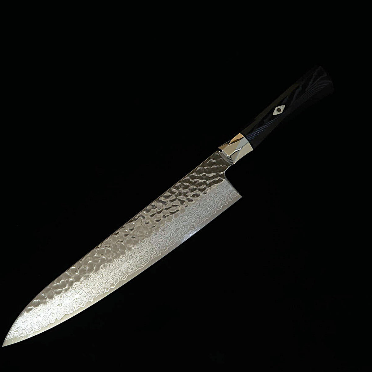[Novo padrão] MCUSTA ZANMAI Supreme III martelado gyuto preto (180–240 mm)