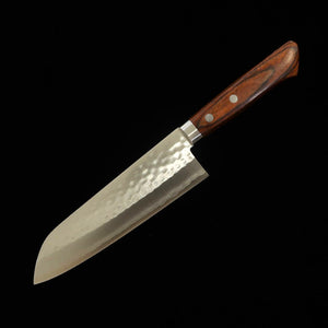 MIURA Santoku V1 D.P Gold, martelé, manche en acajou (170mm)