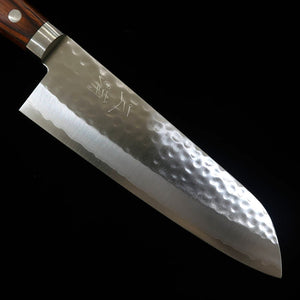 MIURA Santoku V1 D.P Gold, martelé, manche en acajou (170mm)