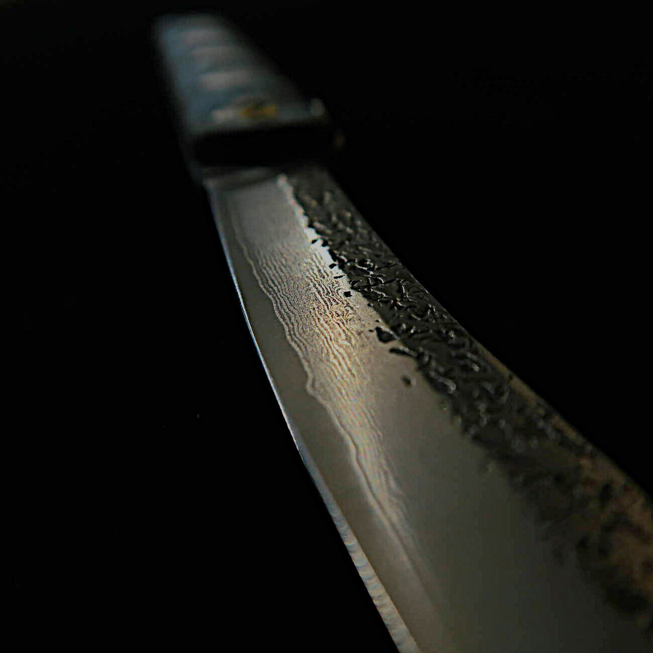 Higonokami (HIGONOKAMI) [HALL HAUS Collaboration] VG10 Hammered Finish 16-Layer Damascus Steel Reinforced Plywood Handle (70mm)