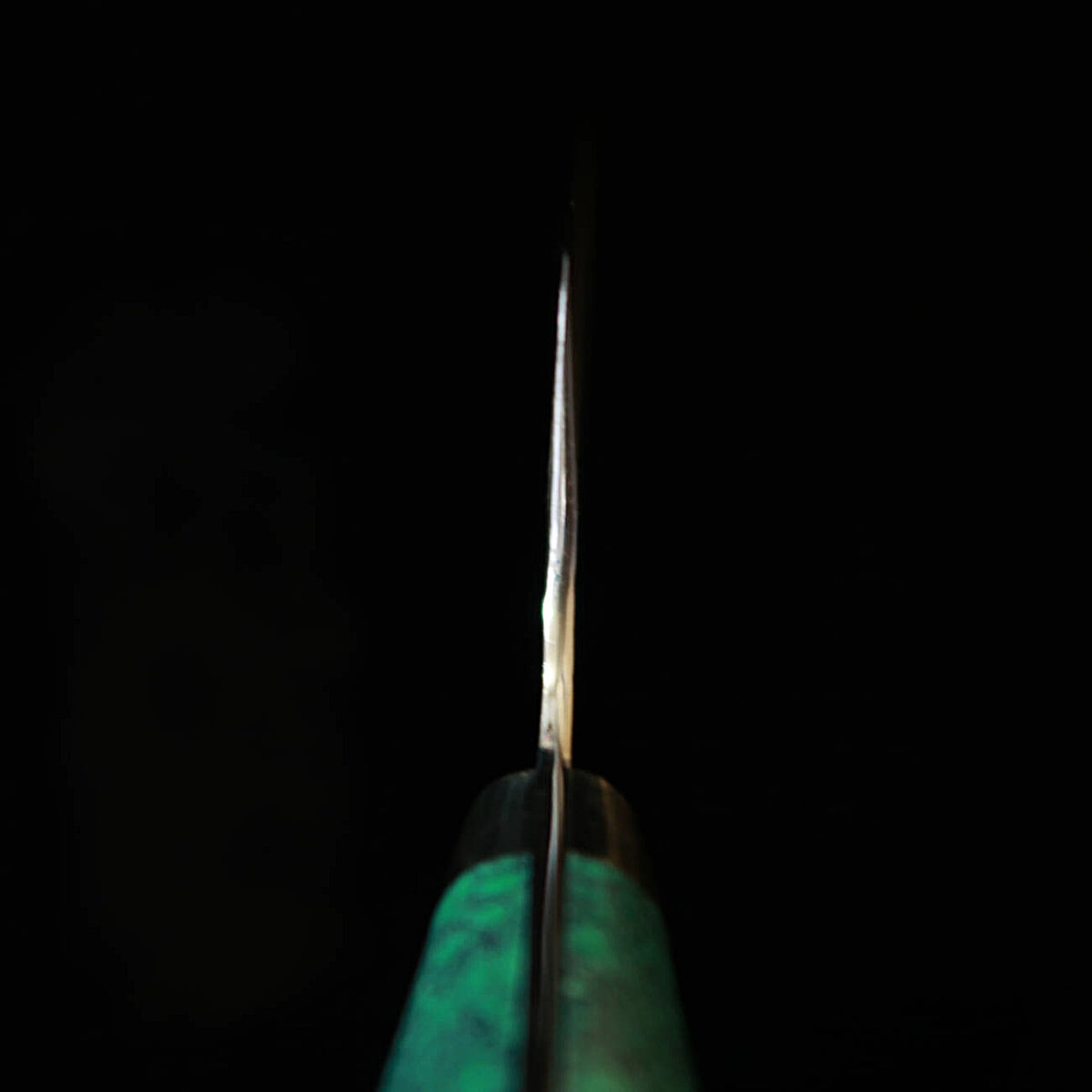 二唐刃物鍛錬所NIGARA  切付菜切 SG2 黒打 槌目 ターコイズハンドル（180mm）