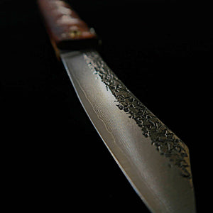 Higonokami HIGONOKAMI [Colaboración HALL HAUS] VG10, acabado martillado, damasco de 16 capas, mango de laminado reforzado (70 mm)
