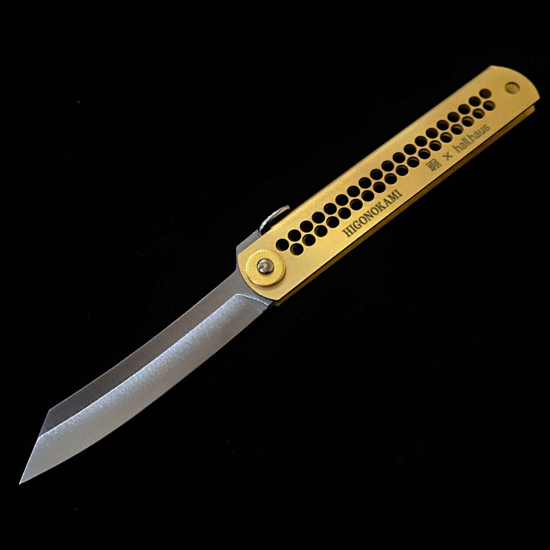 Higonokami (HIGONOKAMI) [HALL HAUS Collaboration] VG10 Brass Handle (70mm)