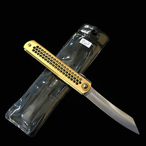 Higonokami (HIGONOKAMI) [HALL HAUS Collaboration] VG10 Brass Handle (70mm)