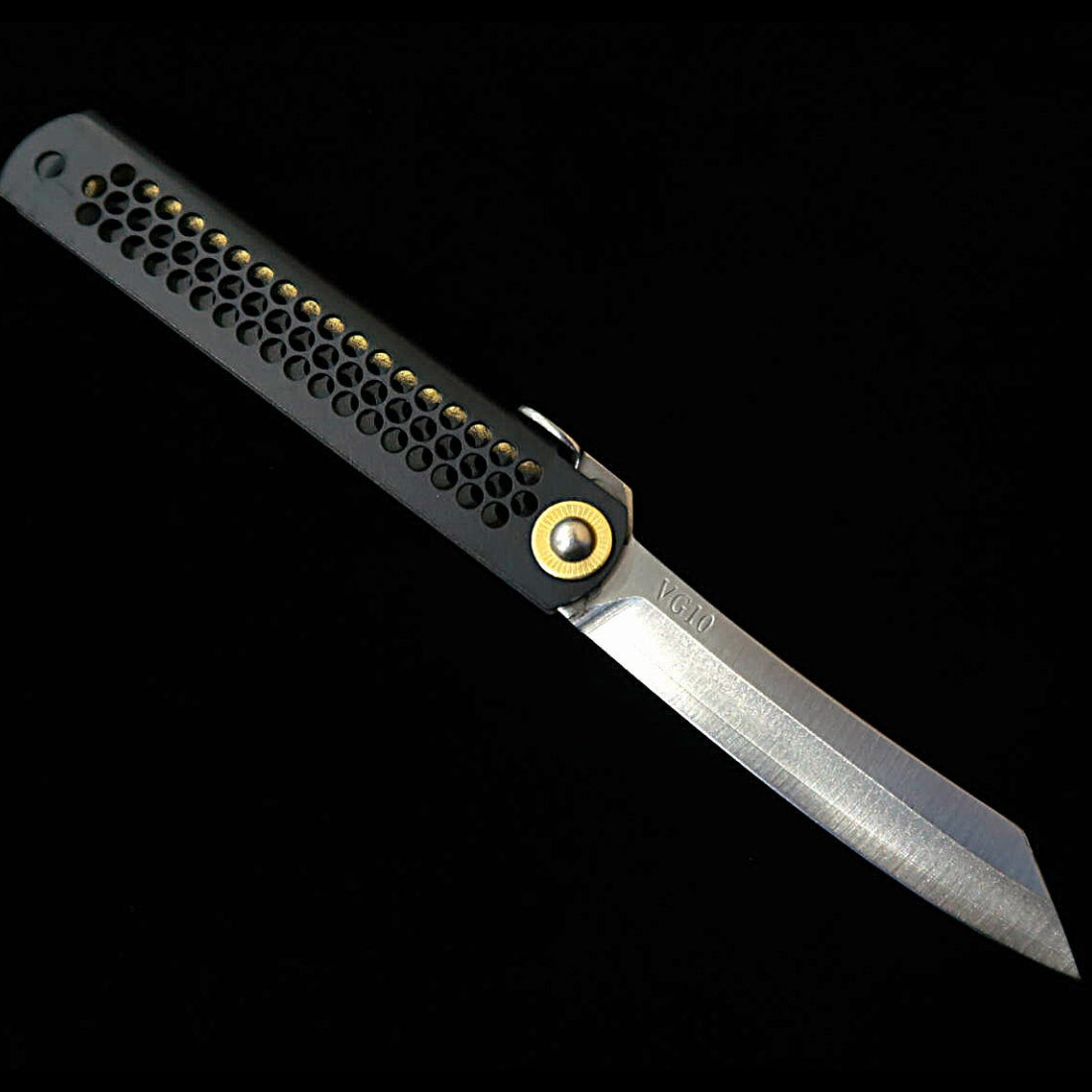 Higonokami (HIGONOKAMI) [HALL HAUS Collaboration] VG10 Blackened Brass Handle (70mm)
