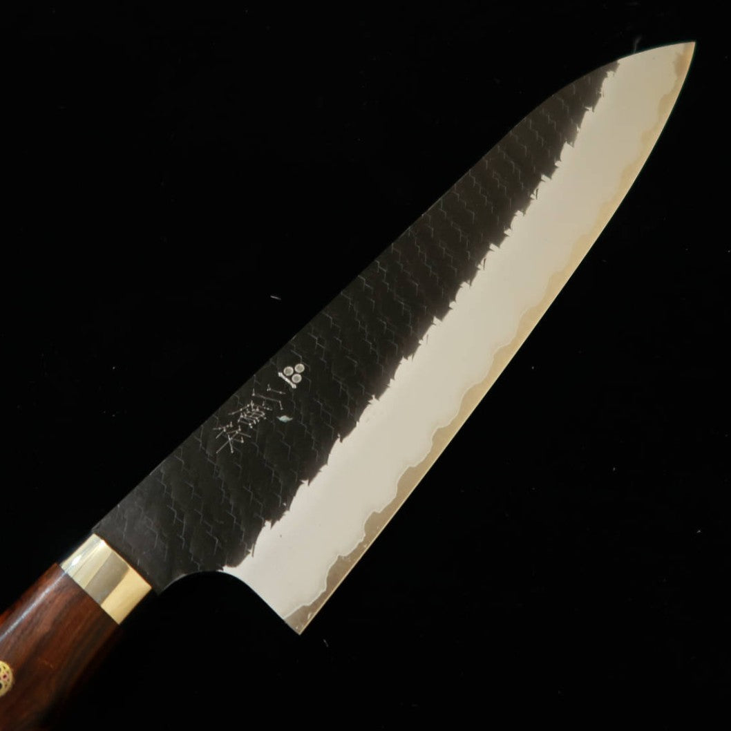 二唐刃物鍛錬所NIGARA  牛刀 SG2 黒打 槌目 アイアンウッドハンドル（210mm）