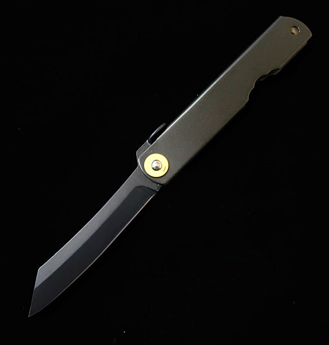 Higonokami ALL BLACK - Acier Aogami Warikomi (Acier Bleu), Finition Intégrale Noire (mm)