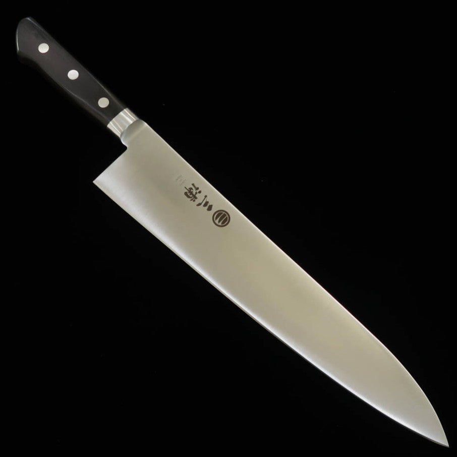 MIURA Miura gyuto acero al carbono japonés, mango de laminado negro (210‑360 mm)