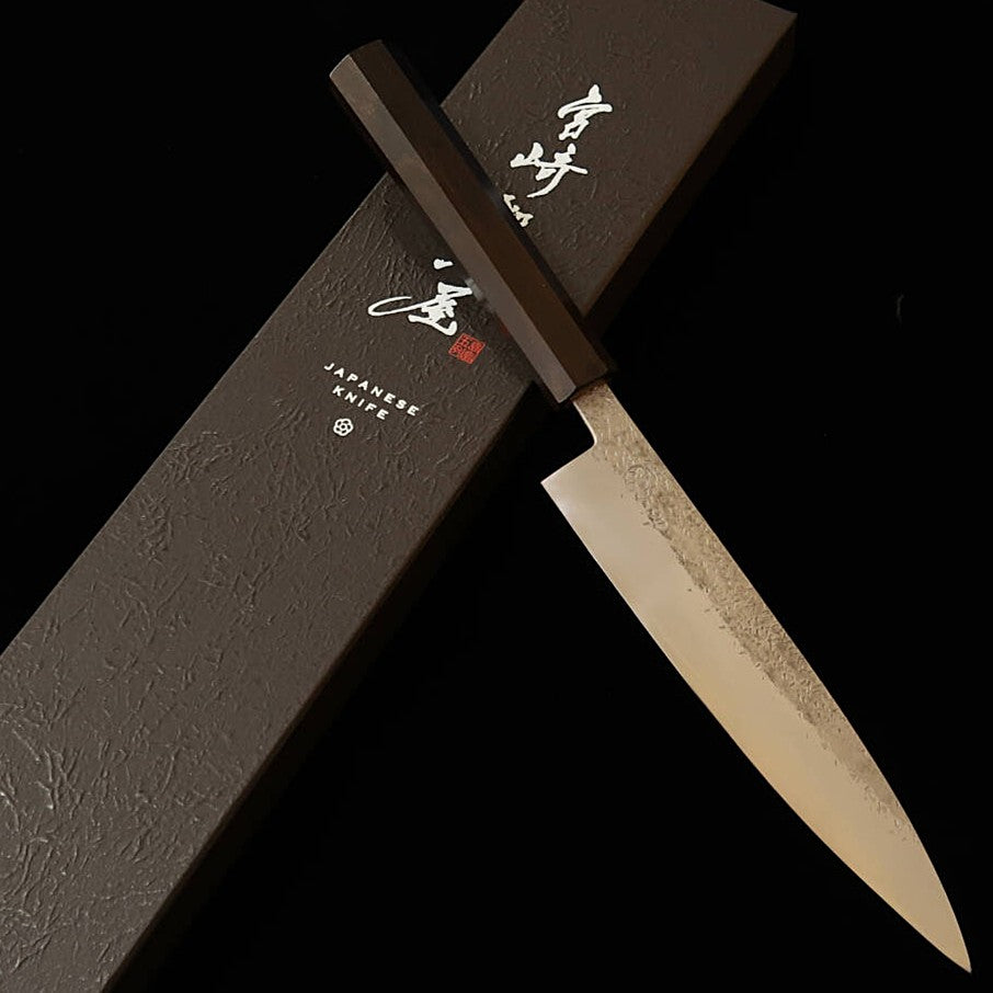 MIYAZAKI KAJIYA Petty Ginsan Tsuchime Integrated Ebony Handle 160mm