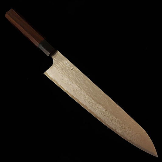 Gyuto NIGARA VG XEOS damasco martelado com cabo de jacarandá (210/240mm)