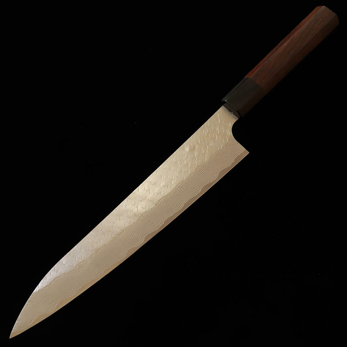  Sujihiki NIGARA SPG STRIX damasco martelado com cabo de jacarandá (240mm)