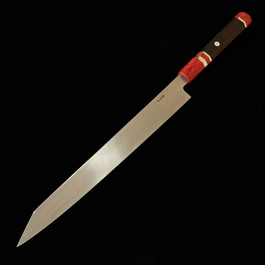 三浦佩MIURAObidama 勘所切付柳刃 VG10 鏡面 カスタムハンドル - レッド（300mm）