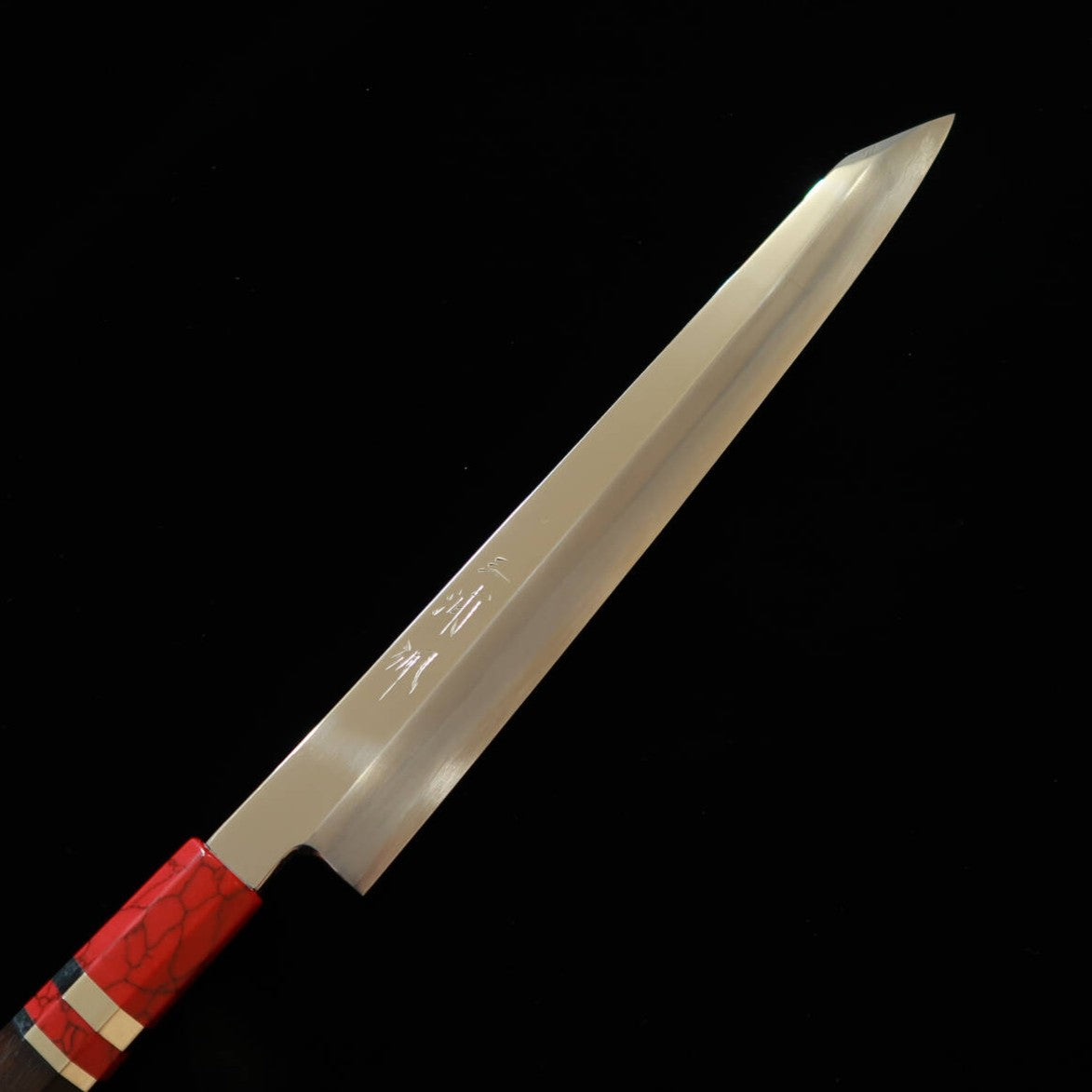 三浦佩MIURAObidama 勘所切付柳刃 VG10 鏡面 カスタムハンドル - レッド（300mm）