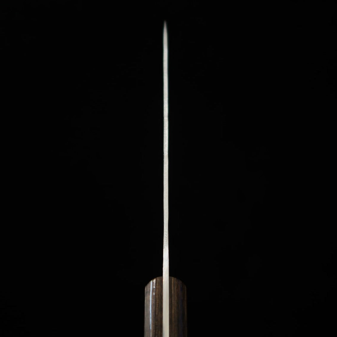 三浦MIURA ペティ 銀紙三号 梨地 鍔無し 焦茶合板柄 （135ｍｍ）