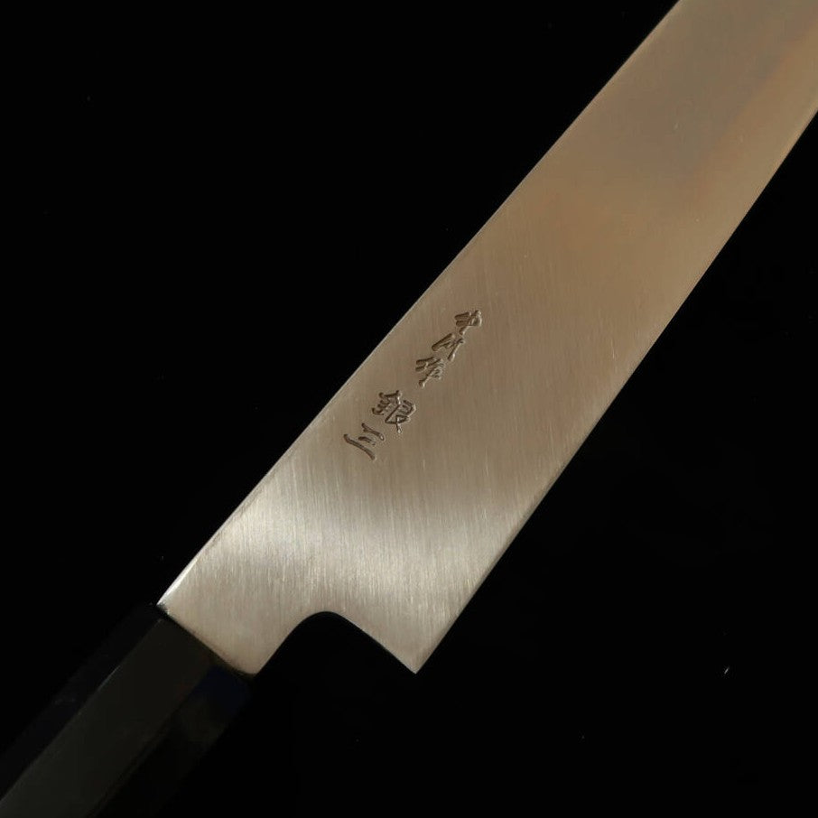 三浦佩MIURAObidama 切付柳刃 左利き用 銀紙三号 木砥仕上げ 黒檀銀巻柄（270mm）