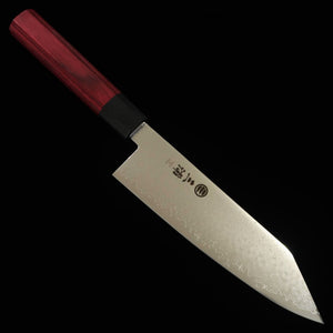 Miura MIURA Kiritsuke 33 couches Damas Manche octogonal en stratifié rouge (180 mm)