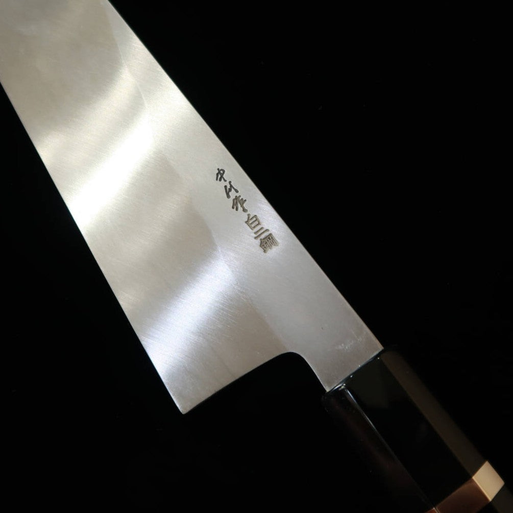 三浦佩MIURAObidama 片刃牛刀 白紙二号 ボカシ カスタムハンドル - パープル（210/240mm）