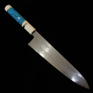 三浦佩MIURAObidama 牛刀 青紙一号 ダマスカス ホワイトターコイズハンドル（210/240mm）