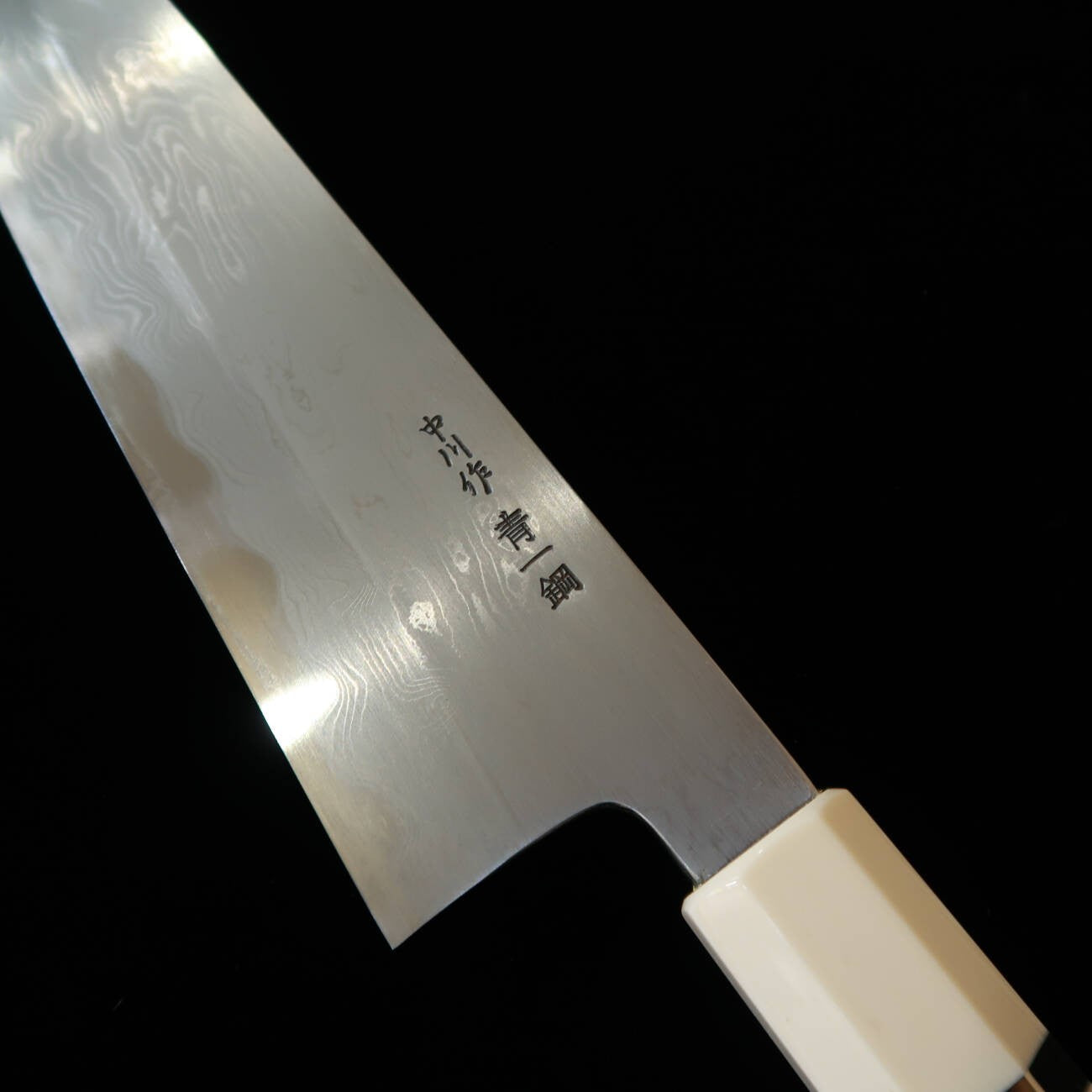 三浦佩MIURAObidama 牛刀 青紙一号 ダマスカス ホワイトターコイズハンドル（210/240mm）