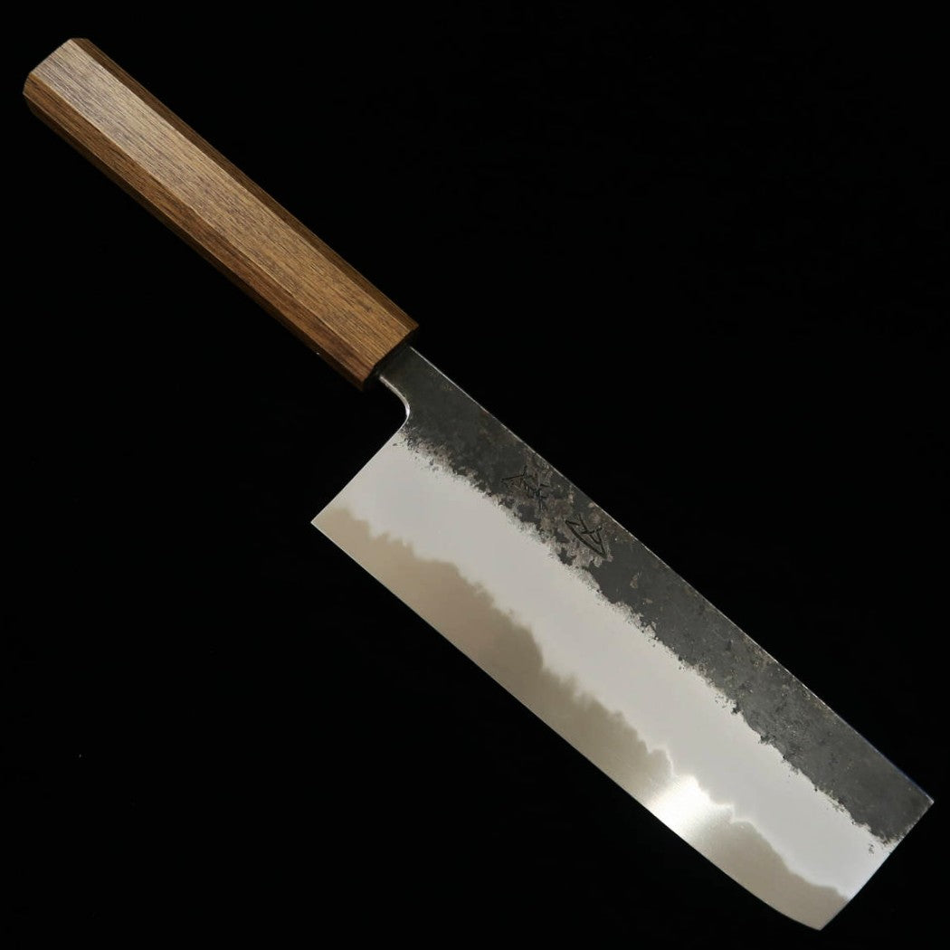刃道HADO 墨 菜切 白紙二号 樫 拭漆黒柄 （165ｍｍ）