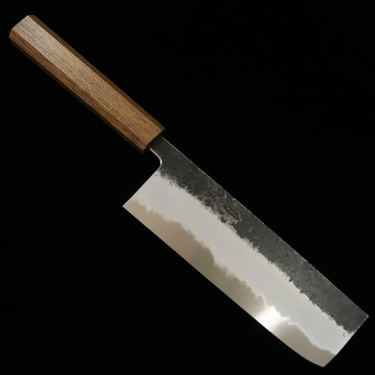 刃道HADO 墨 菜切 白紙二号 樫 拭漆黒柄 （165ｍｍ）
