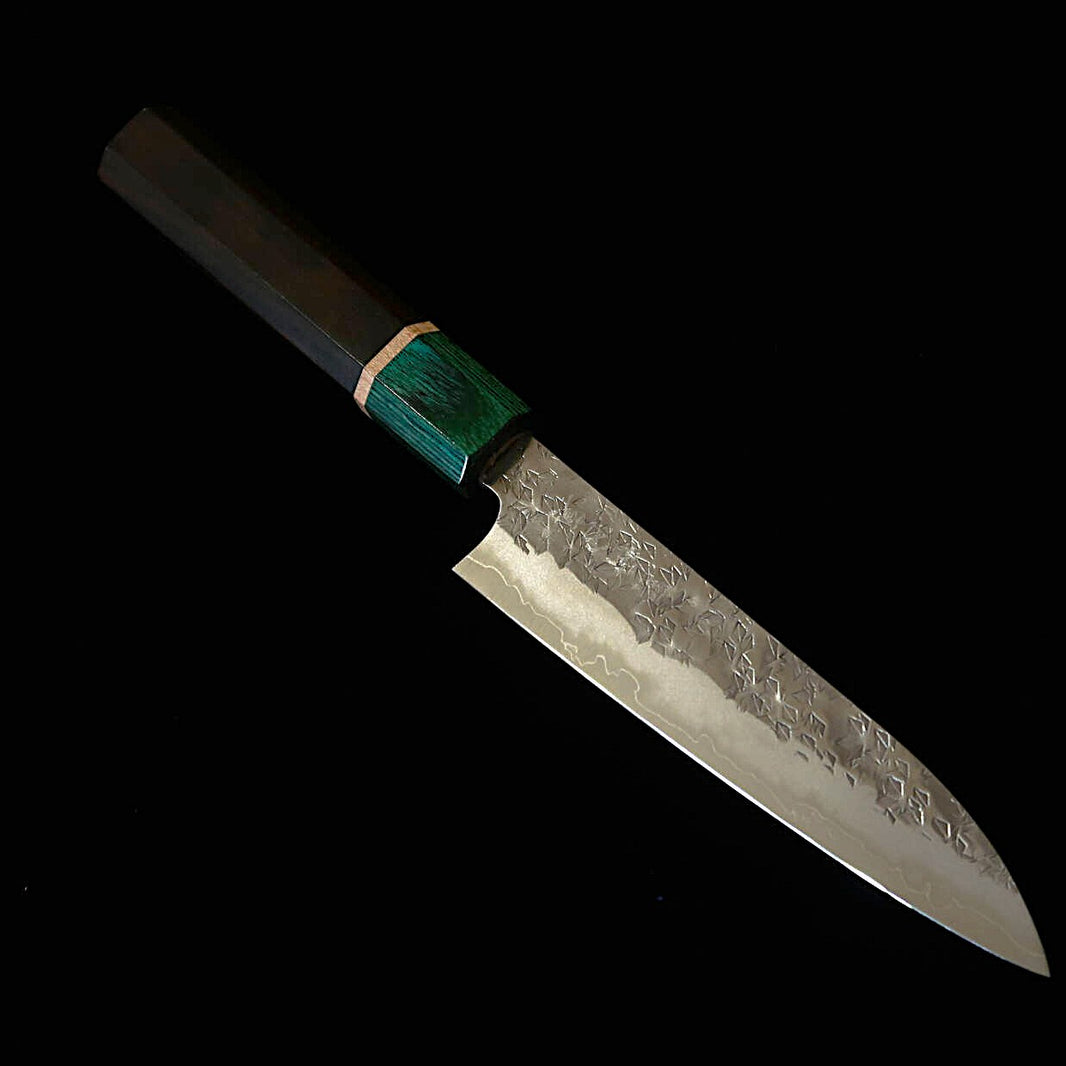 STYLE-K Makoto Kurosaki Petty Midori-zuki SGSTRIX martelado cabo de ébano octogonal (135 mm)