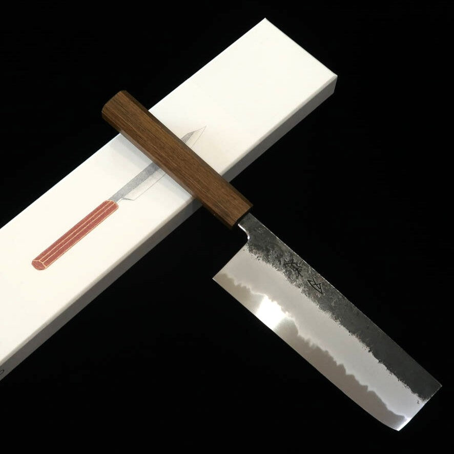 刃道HADO 墨 菜切 白紙二号 樫 拭漆黒柄 （165ｍｍ）