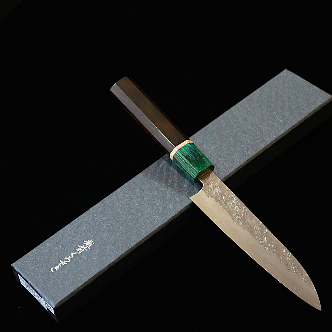 STYLE-K Makoto Kurosaki Petty Midori-zuki SGSTRIX martelado cabo de ébano octogonal (135 mm)