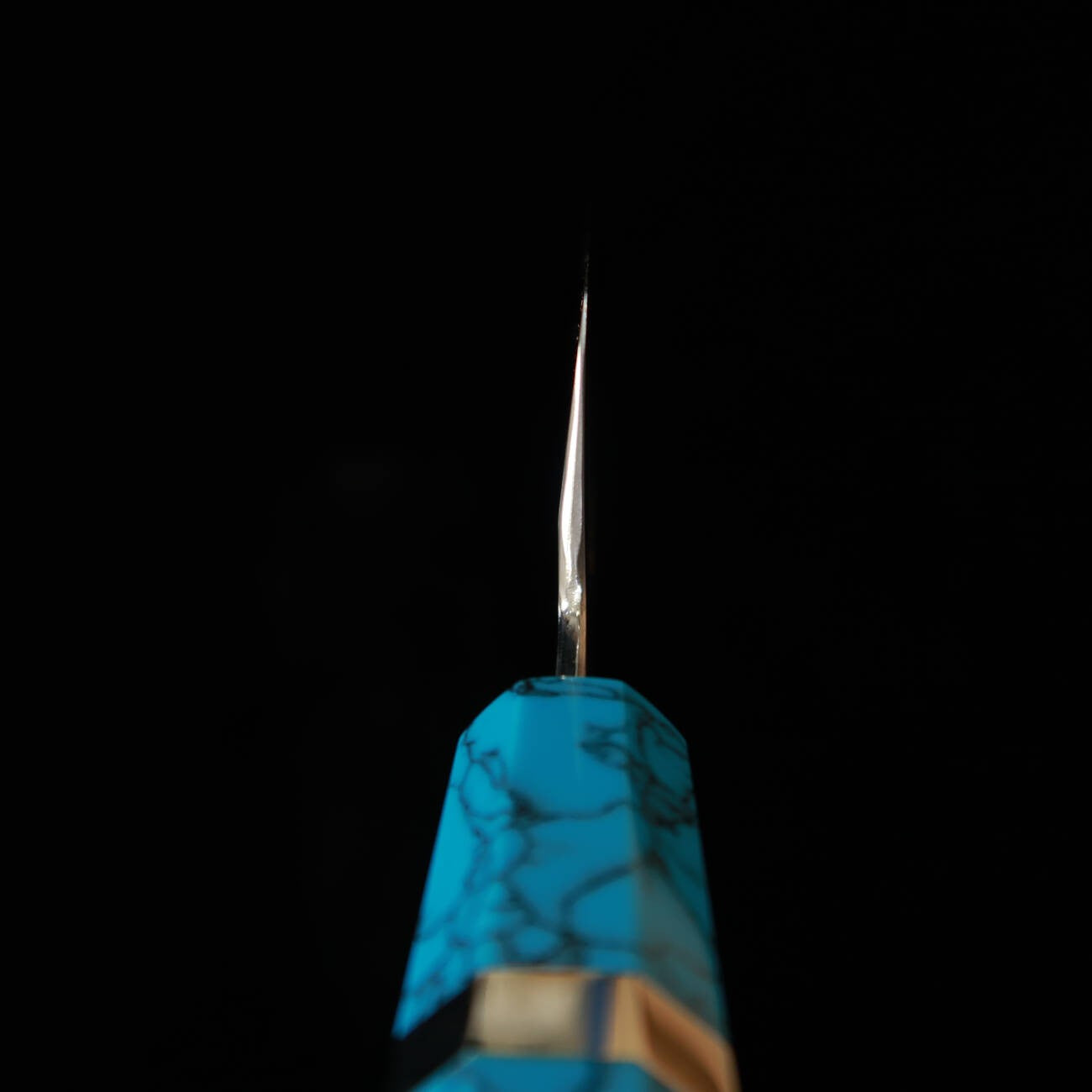 三浦佩MIURAObidama 片刃牛刀 銀紙三号 鏡面仕上げ ターコイズハンドル （240mm）