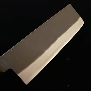 三浦MIURA 菜切 白紙二号 黒打ち 水牛朴八角柄（165mm）