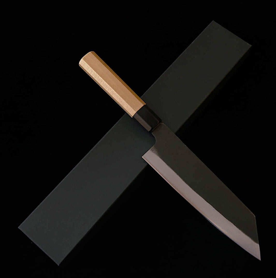 Miura MIURA Bunka Shirogami nº2, acabamento negro forjado, cabo em magnólia com virola em chifre de búfalo (165 mm)