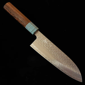 三浦MIURA 吹雪 三徳 SG2 鎚目 鉄刀木/海青柄（170mm）
