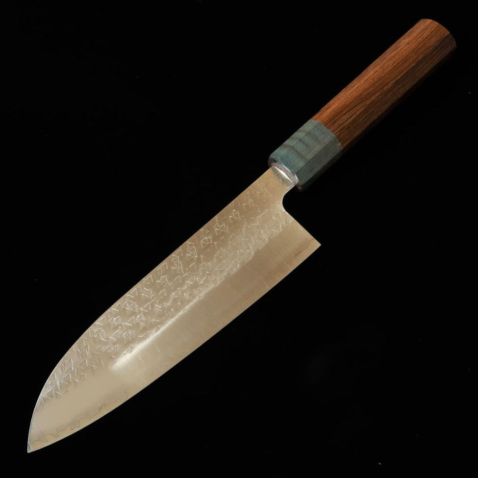 三浦MIURA 吹雪 三徳 SG2 鎚目 鉄刀木/海青柄（170mm）