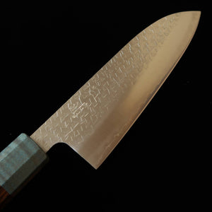 MIURA Fubuki santoku SG2 martillado, mango de tetsutōmoku / kaisei (170 mm)