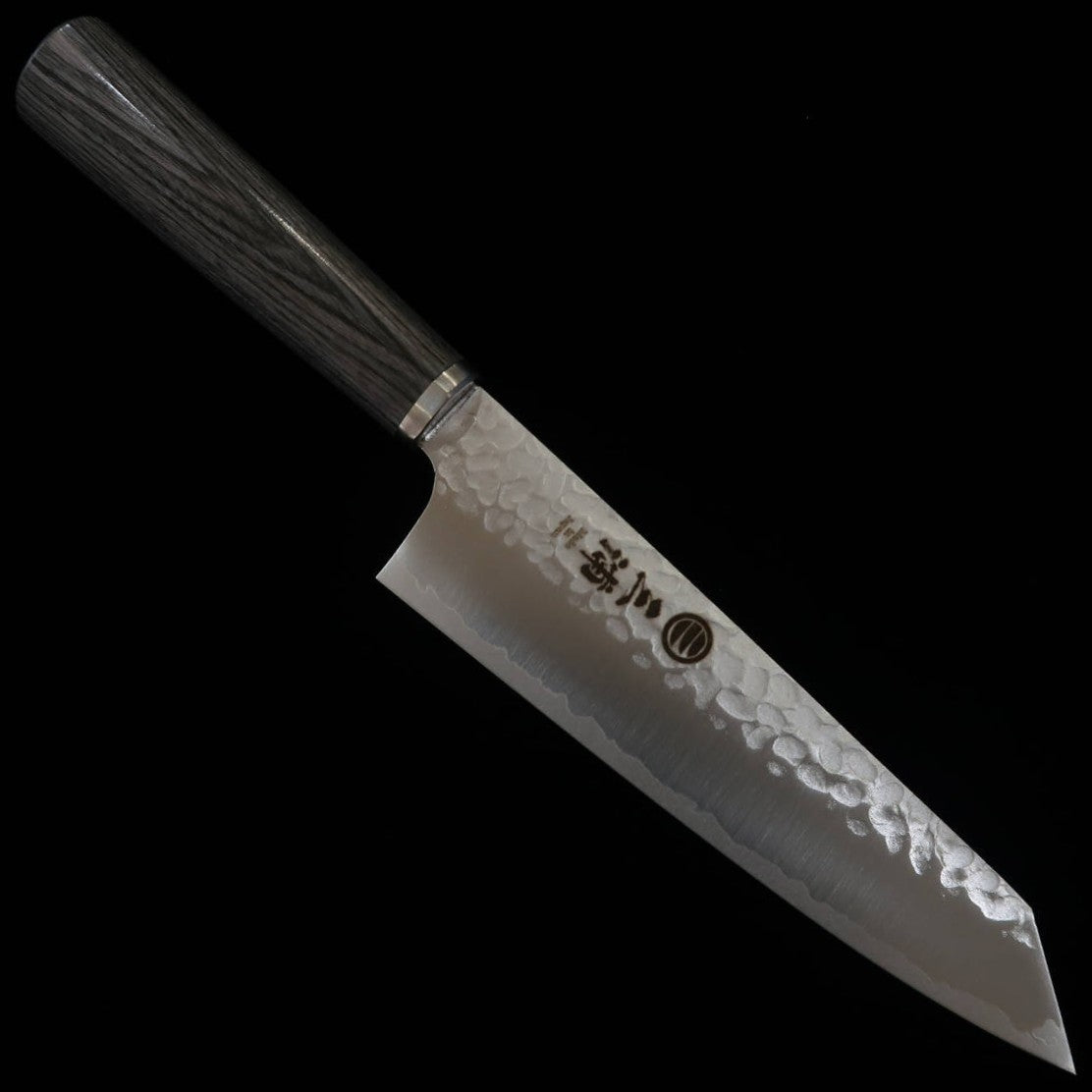 Kiritsuke MIURA acero inoxidable martillado, mango de madera laminada color carbón (165mm)