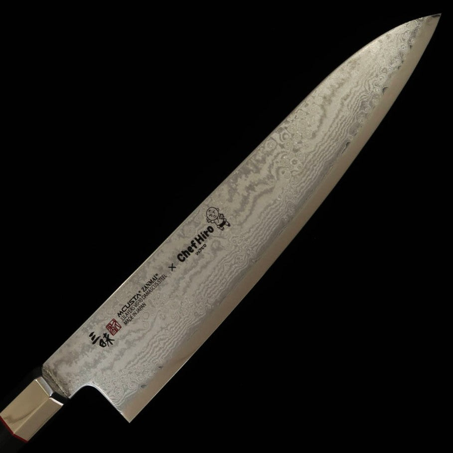 【 シェフヒロ  ✖ MCUSTA三昧】 スペシャル スプラッシュダマスカス VG10  リネンマイカルタ柄  牛刀 (210mm)