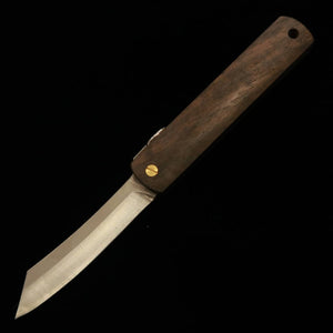 Nagao Kanekoma Seisakusho HIGONOKAMI Série Woody – Couteau Higonokami VG10, ébène noir (lame 70 mm)